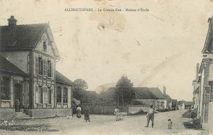 CPA FRANCE 10 " Allibaudières, La grande rue, maison d'école".
