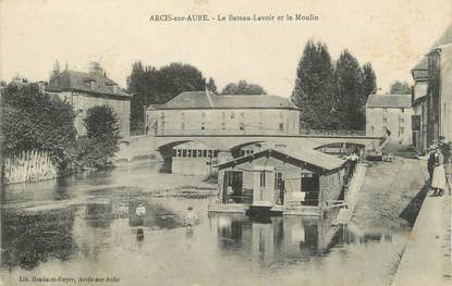 CPA FRANCE 10 "Arcis sur Aube, Le bâteau lavoir et le moulin".
