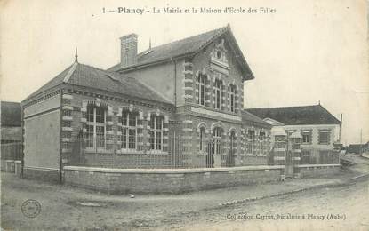 CPA FRANCE 10 " Plancy, La Mairie et la maison d'école de filles".