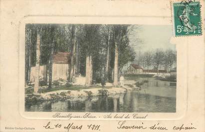 CPA FRANCE 10 " Romilly sur Seine, Au bord du canal".