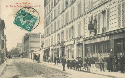 CPA FRANCE 93 "Pantin, La Rue de Paris et la Poste"