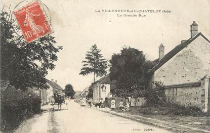 CPA FRANCE 10 " La Villeneuve au Chatelot, La grande rue".