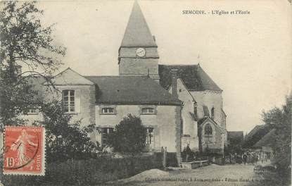 CPA FRANCE 10 "Semoine, L'église et l'école".