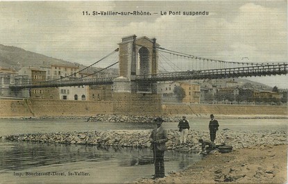 CPA FRANCE 26 "Saint Vallier sur Rhone, le pont suspendu"