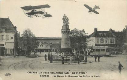 CPA FRANCE 10 " Troyes, La gare et le monument des enfants de l'Aube".