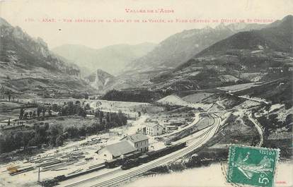 CPA FRANCE 11 " Axat, Vue générale de la gare et de la vallée".