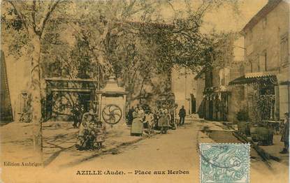 CPA FRANCE 11 " Azille, Place aux herbes".