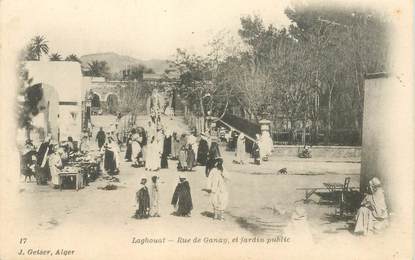 CPA ALGERIE "Laghouat, rue de Ganay et jardin public"