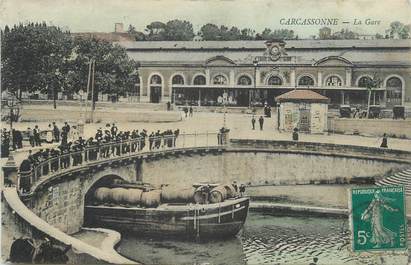 CPA FRANCE 11 " Carcassonne, La gare".