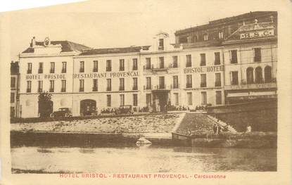 CPA FRANCE 11 " Carcassonne, Hôtel Bristol, Restaurant Provencal".