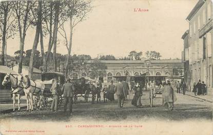 CPA FRANCE 11 " Carcassonne, Avenue de la gare".