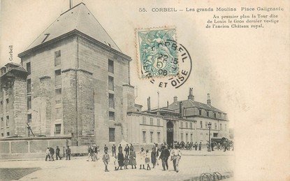 CPA FRANCE 91 "Corbeil, les grands moulins, Place Galignanie"