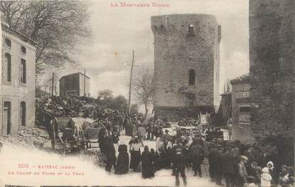 CPA FRANCE 11 "Saissac, Le champ de foire et la tour".