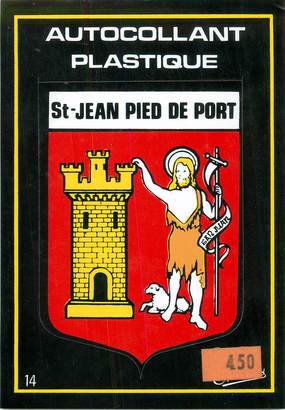 CPSM FRANCE 64 "Saint Jean Pied de Port" / ÉCUSSON ADHESIF