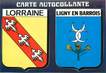 CPSM FRANCE 55 "Ligny en Barrois" / ÉCUSSON ADHESIF