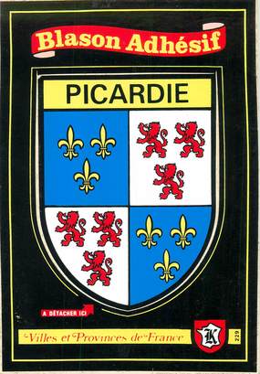 CPSM FRANCE 80 "Picardie" / ÉCUSSON ADHESIF