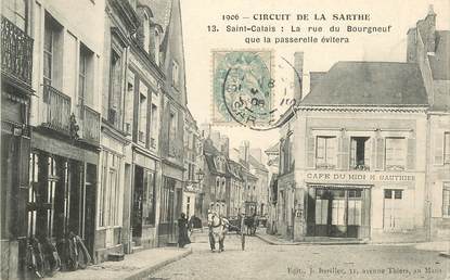 CPA FRANCE 72 "Saint Calais, la rue du Bourgneuf "