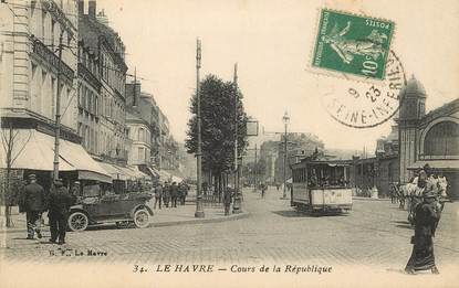 CPA FRANCE 76 "Le Havre, cours de la République" / TRAMWAY