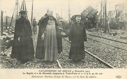 CPA FRANCE 77 "Catastrophe de Chemin de Fer à Melun, 1913"