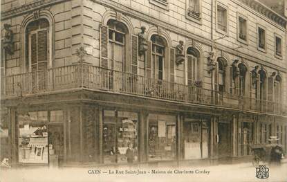 CPA FRANCE 14 " Caen, La rue St Jean, Maison de Charlotte Corday".