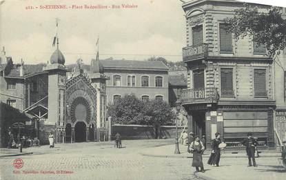 CPA FRANCE 42 " St Etienne, Place Badouillère rue Voltaire". / CINEMA