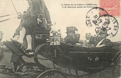 CPA CAMBODGE " La Revue du 14 juillet à Longchamp avec S.M. Sisowath"