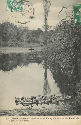 CPA FRANCE 37 " La Croix, Etang du Moulin de la Croix".