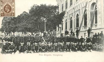 CPA CHINE / HONG KONG "Pompiers"