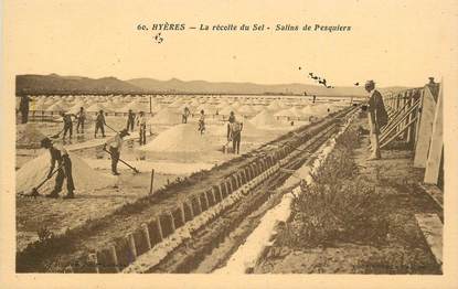 CPA FRANCE 83 "Salins d'Hyères, récolte du sel, Salins de Pesquiers"