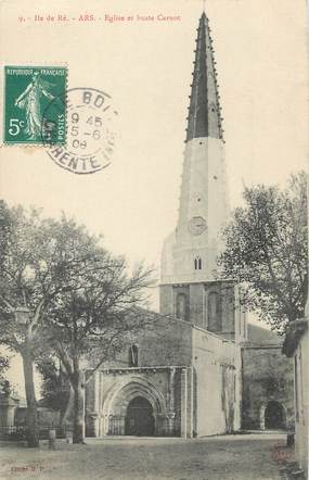 CPA FRANCE 17 " Ile de Ré, Ars, Eglise et buste Carnot".