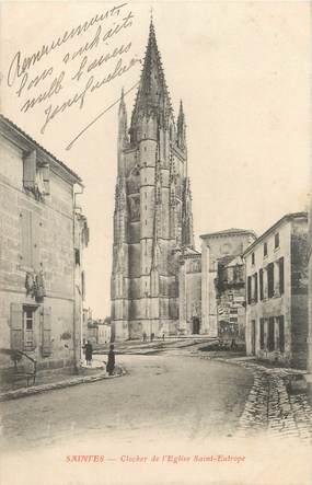 CPA FRANCE 17 " Saintes, Clocher de l'église St Eutrope".