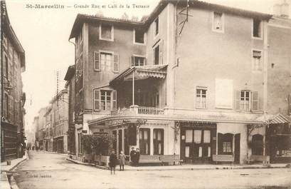 CPA FRANCE 38 " St Marcellin, Grande rue et Café de la Terrasse".