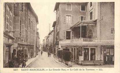 CPA FRANCE 38 " St Marcellin, La grande rue, le Café de la Terrasse".