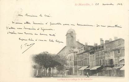 CPA FRANCE 38 " St Marcellin, La place et le collège '.