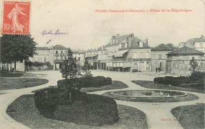 CPA FRANCE 17 " Pons, Place de la République".