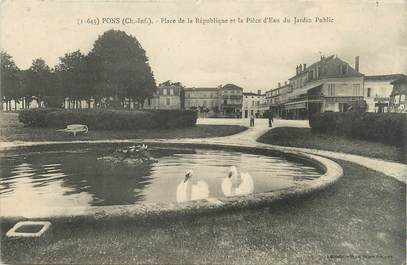 CPA FRANCE 17 " Pons, Place de la République et la pièces d'eau du jardin de ville".