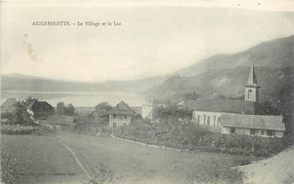 CPA FRANCE 73 " Aiguebelette, Le village et le lac".