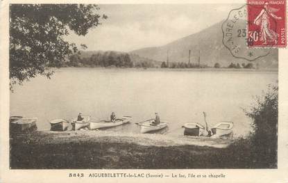 CPA FRANCE 73 " Aiguebelette, Le lac, L'Ile et la Chapelle".