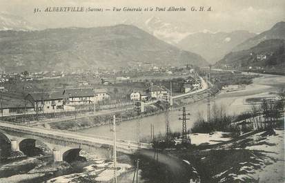 CPA FRANCE 73 " Albertville, Vue générale et le Pont Albertin".