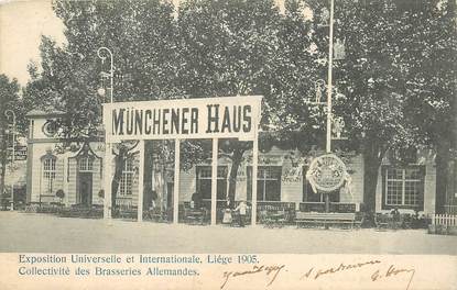 CPA BELGIQUE "Liège, collectivité des Brasseries allemandes" / EXPOSITION UNIVERSELLE 1905 / BIÈRE  