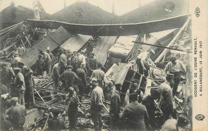 CPA FRANCE 92 " Billancourt, Accident de l'Usine Renault de juin 1917"