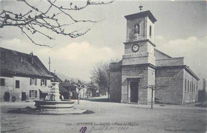 CPA FRANCE 01 " Divonne les bains, Place de l'église"