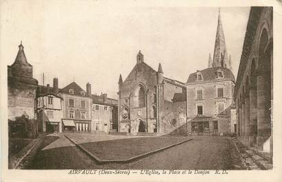 CPA FRANCE 79 "Airvault, L'église, la place et le donjon"