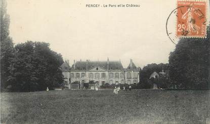 CPA FRANCE 89 " Percey, Le parc et le château"
