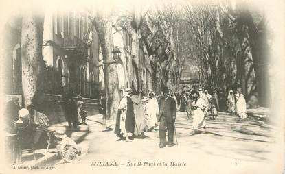 CPA ALGERIE "Miliana, la rue Saint Paul et la mairie"