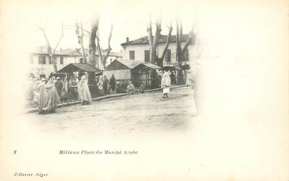 CPA ALGERIE "Miliana, Place du Marché arabe"