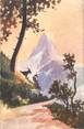 Theme CPA CARTE PEINTE / DESSIN ORIGINAL / paysage de montagne