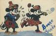 CPA CARTE PEINTE / DESSIN ORIGINAL / Mickey et Minnie
