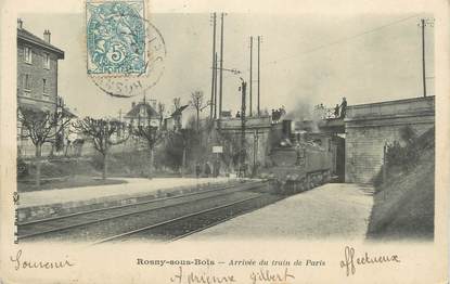 CPA FRANCE 93 " Rosny sous Bois, Arrivée du train de Paris"' / TRAIN
