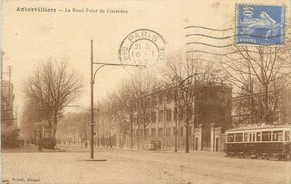 CPA FRANCE 93 " Aubervilliers, Le rond point du cimetière"